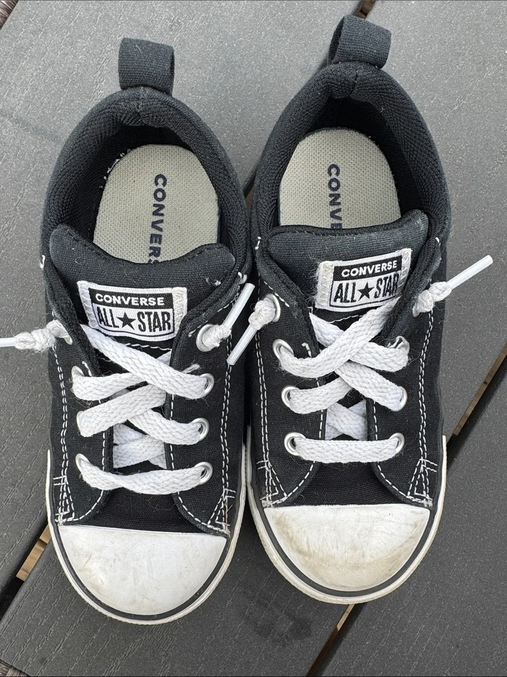 Converse Kids Black and White Low Top Sneakers